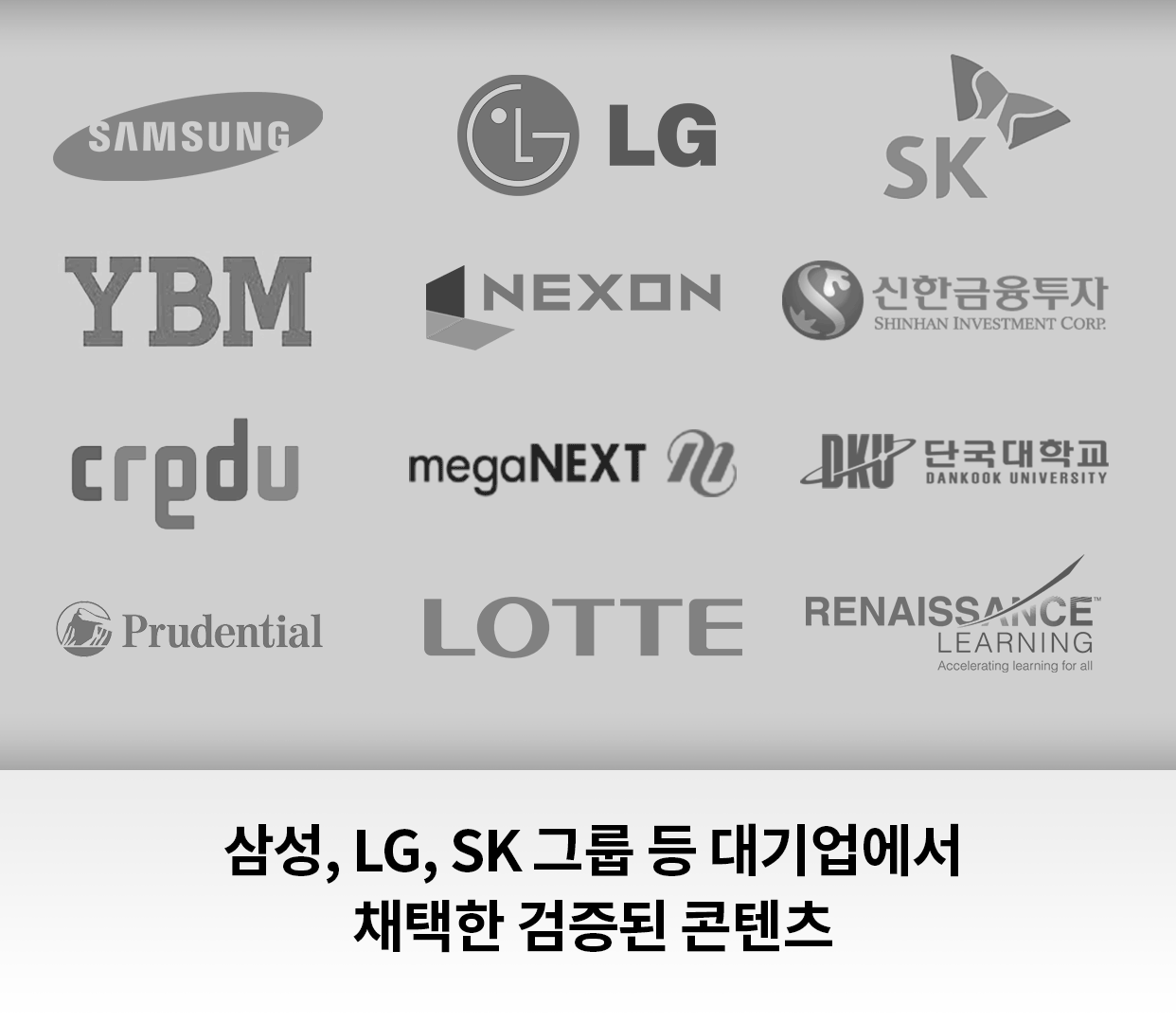 삼성, LG, SK그룹 등 대기업에서 채택한 검증된 콘텐츠